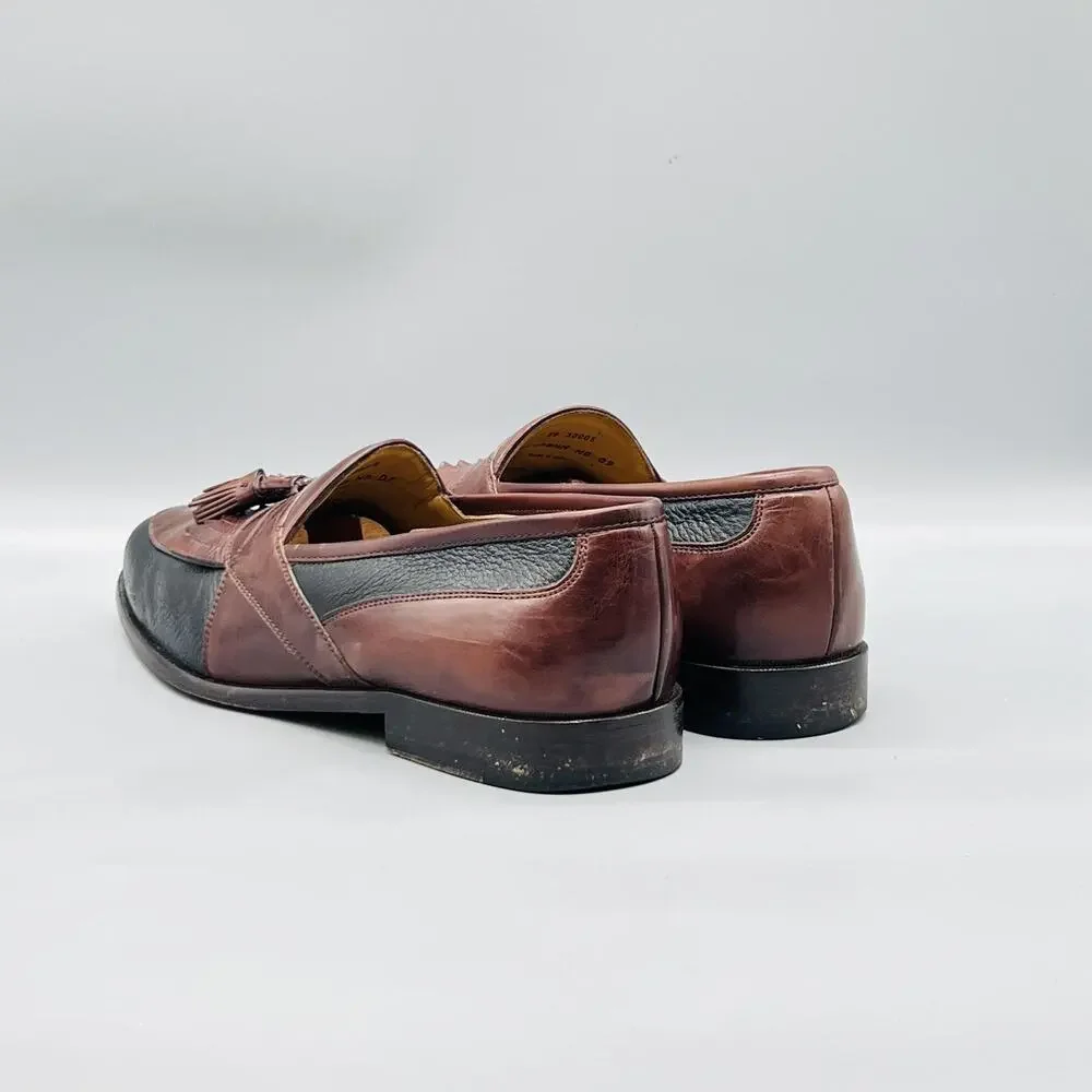 Johnston & Murphy Shoes Mens 10.5 Brown Leather Tassel Loafers Slip On Dress